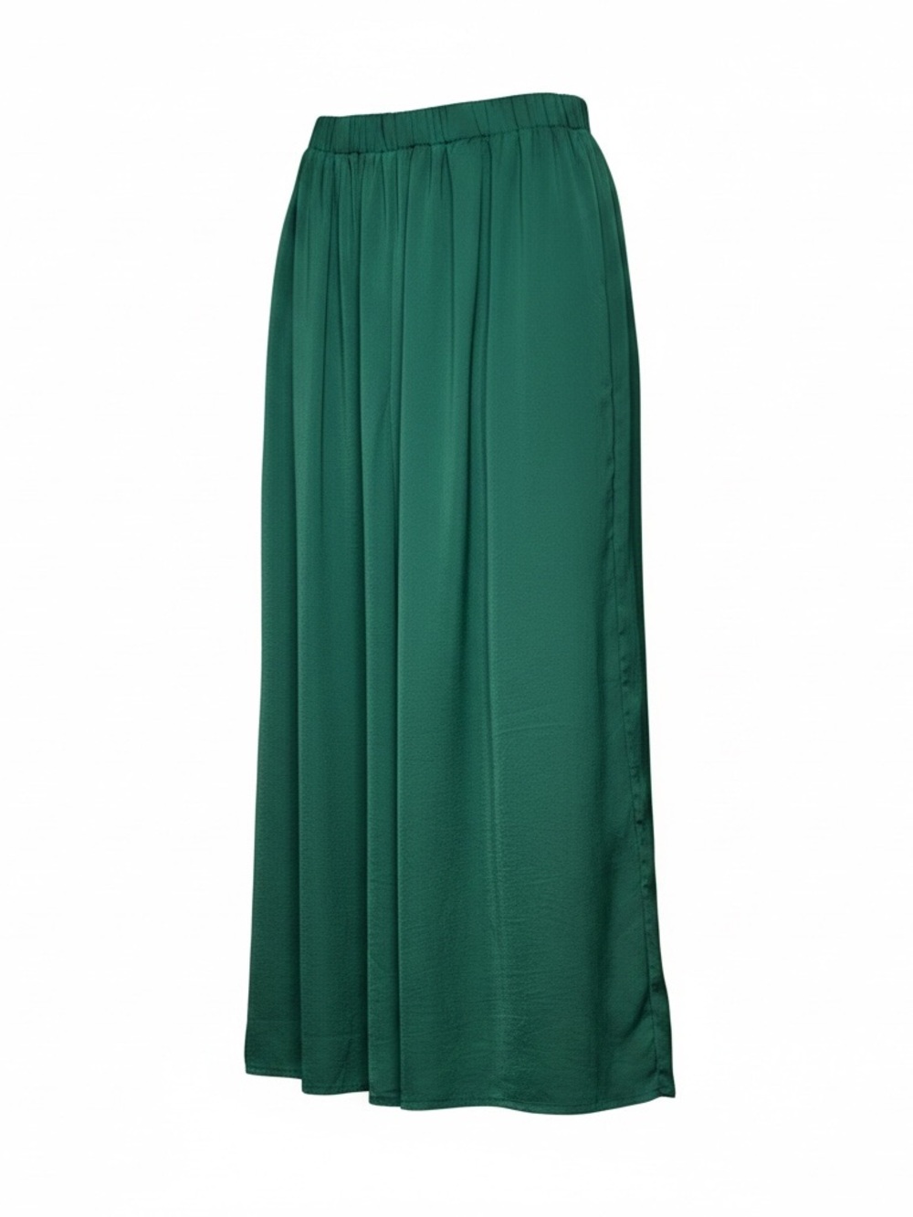 Forest Green Wide-Leg Elastic Waist Palazzo Pants
